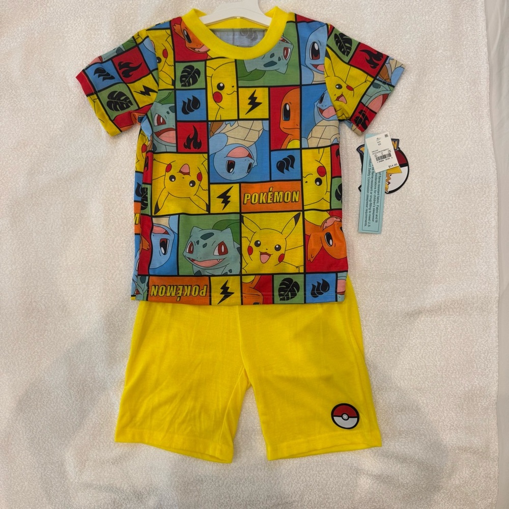 Pokemon Kids Pajama Set - Yellow, Red, Blue